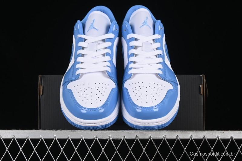 Nike Air Jordan 1 Low AJ1 Patent Leather Blue Casual Sneakers - FZ2138-114