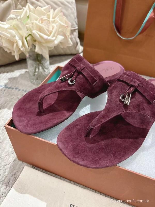 2025 Slippers LP Wine Suede Slippers LY00250